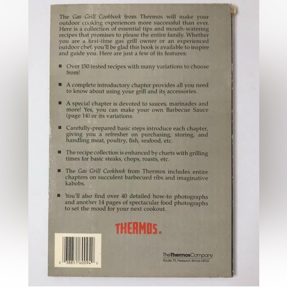 Thermos Gas Grill Cookbook 1st Printing 1989 Illustrated Paperback GUC - Picture 2 of 2